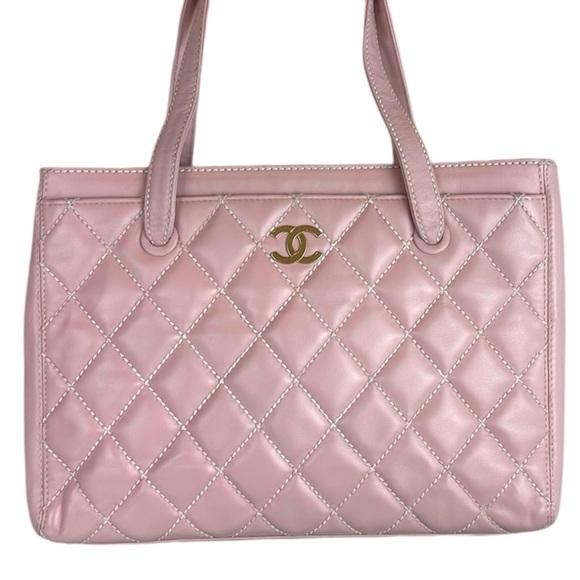 CHANEL Handbags - Authentic ✨ CHANEL Pink Wildstitch CC Shopper Quilted Tote ✨